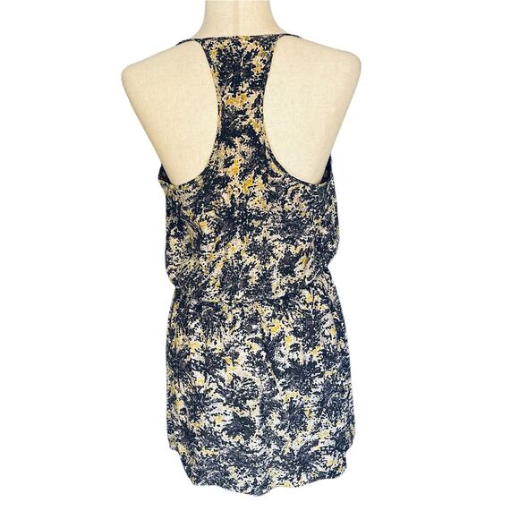 Parker Silk Racerback Sleeveless Mini Dress Gray Yellow Medium - Picture 7 of 9